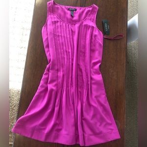 Ralph Lauren NWT Pink Hibiscus Size 14 mini pink pleated dress